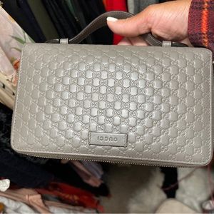 Gucci Guccisima grey travel organizer wallet Grey Excellent Condition